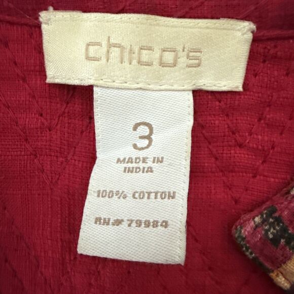 Chico’s Rina Tribal Jacket Colorful Geometric Quilted Women's Size XL - Picture 10 of 14